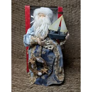 Limited Edition Nautical Coastal Beach Sailor Christmas Santa Claus Tree Topper